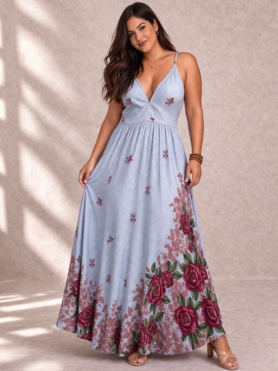 Dresses & Skirts - 🔥5/$35🔥  Elegant Floral Maxi Dress | Size M
